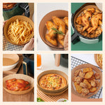 HASTHIP Air Fryer Paper Sheets 200PCS for Baking and Cooking with 4.5cm Raised Edge | Greaseproof Natural Parchment 6.3 in