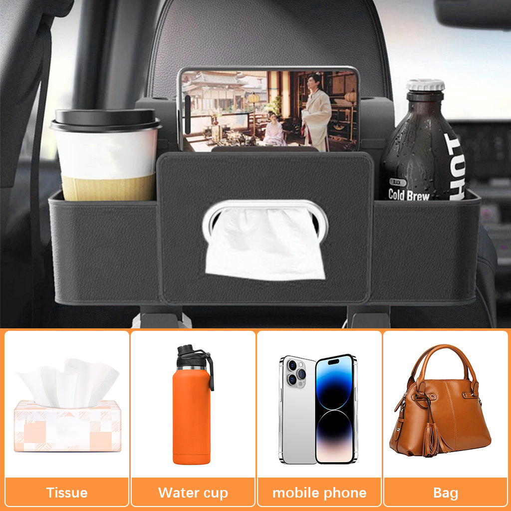 HASTHIP® Car Rear Backseat Extra Multifunctional Drink Cup Holder Organizers with Tissue Storage Box