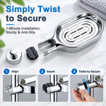 HASTHIP Shower Rail Soap Dish with Twist-On Mount, Drainage Holes and ABS/POM Construction