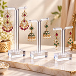 HASTHIP 3-Piece Clear Acrylic T-Bar Earring Display Stands, Three Heights for Retail and Photography