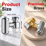 HASTHIP Four-Mode Faucet Water Filter with Chrome Silver Finish, Two Filters and 360° Rotation