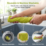 HASTHIP Microfiber Tear-Off Cleaning Cloth Roll, 20 Reusable Green Striped Wipes, 25 x 25 cm