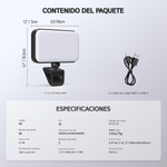 HASTHIP Rechargeable USB LED Monitor Fill Light, 3 Colour Modes, 5 Brightness Levels, 1000mAh Battery