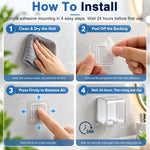 HASTHIP 2-Pack Wall-Mounted Toothbrush Holders with Clear Flip Covers and Drainage Openings