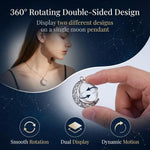 HASTHIP 40-Piece Rotating Moon Pendant Tray Set with 10 Silver Bases, Chains and 25mm Clear Glass Cabochons