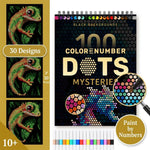HASTHIP Mystery Color by Number Coloring Book with 100 Patterns and 24 Markers and Ink-Resistant Paper