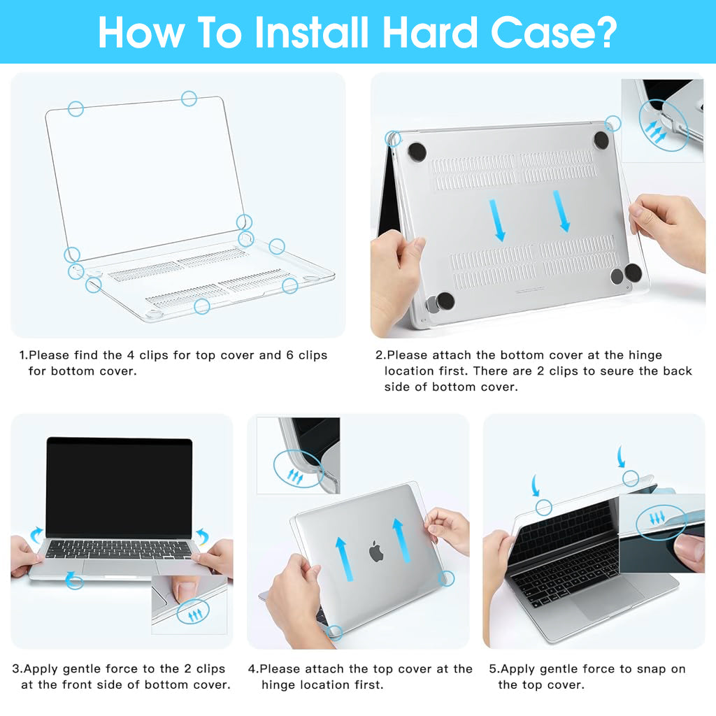 HASTHIP® Laptop Case for MacBook Air M2 A2681/M3 A3113 13.6 inch Sparkling Transparent Laptop Case Fashion Cover Transparent Laptop Case Cover Compatible with MacBook Air13.6 A2681/A3113