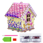 HASTHIP Diamond Painting Cabin Model DIY Wood and Crystal Mosaic House Kit for Home Display