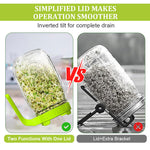 HASTHIP 32Oz Glass Sprout Maker Jar with Ventilated Mesh Lid, PP Handle and 86mm Mason Jar Fit