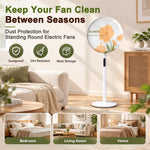 HASTHIP Washable Round Pedestal Fan Dust Cover, Stretch Polyester with Elastic Fit up to 45cm