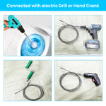HASTHIP® Drain Pipe Cleaner Drain Cleaning Cable 8.2Ft Metal Wire Drain Pipe Cleaner Power Drill Attachment with Adapter Universal Hex Shrank Spiral Drain Cleaning Cable for Power Tool, Rotary Tool