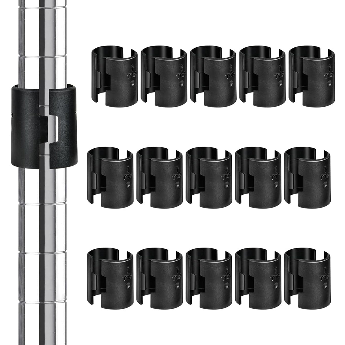HASTHIP® 30Pcs Pipe Clips Pipe Fastening Holders Wire Shelving Shelf Lock Clips Snap On Pipe Clips