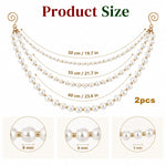 HASTHIP 2-Piece Christmas Pearl Garland, Cascading Faux Bead Chains with Pre-Installed Spiral Hooks