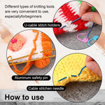 HASTHIP 9-Piece Aluminum Cable Needle and Stitch Holder Set with Bent Shapes for Knitting