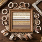 HASTHIP 16 Rolls Vintage Washi Tape Set with Handwritten Antique Patterns for Journals and Crafts