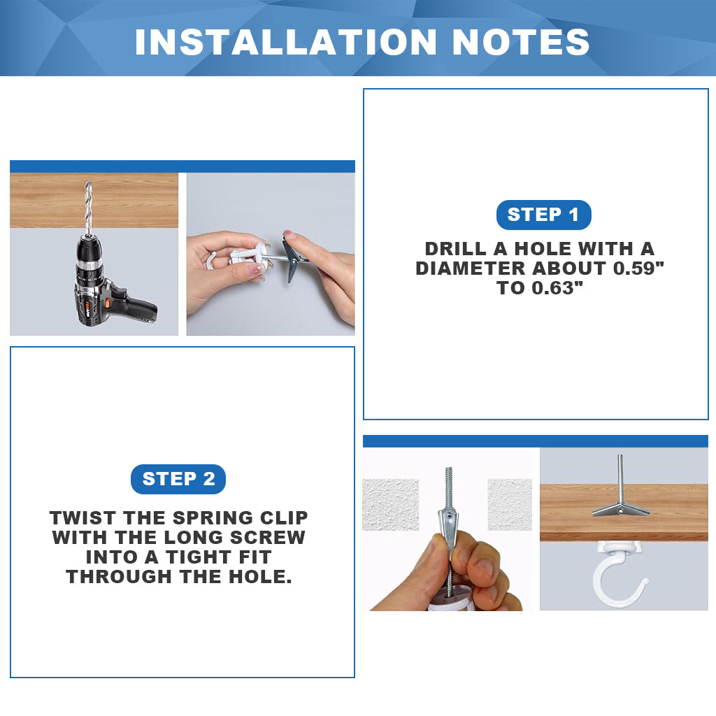 HASTHIP® 2Pcs Ceiling Hooks Screw Fixing Zinc Alloy Metal Ceiling Hooks Multi Purpose Decorative Ceiling Hooks for Hanging Planter, Flower Basket, Lantern, with Screws Pack