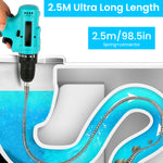 HASTHIP® Drain Pipe Cleaner Drain Cleaning Cable 8.2Ft Metal Wire Drain Pipe Cleaner Power Drill Attachment with Adapter Universal Hex Shrank Spiral Drain Cleaning Cable for Power Tool, Rotary Tool