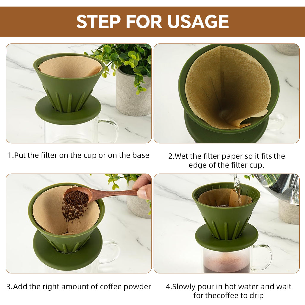 HASTHIP® Coffee Dripper, Reusable Silicone Coffee Filter,