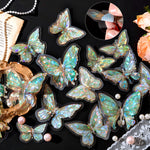 HASTHIP Butterfly Stickers Set for Scrapbooking and Journals with 80 Pieces | Holographic Waterproof TPE Design