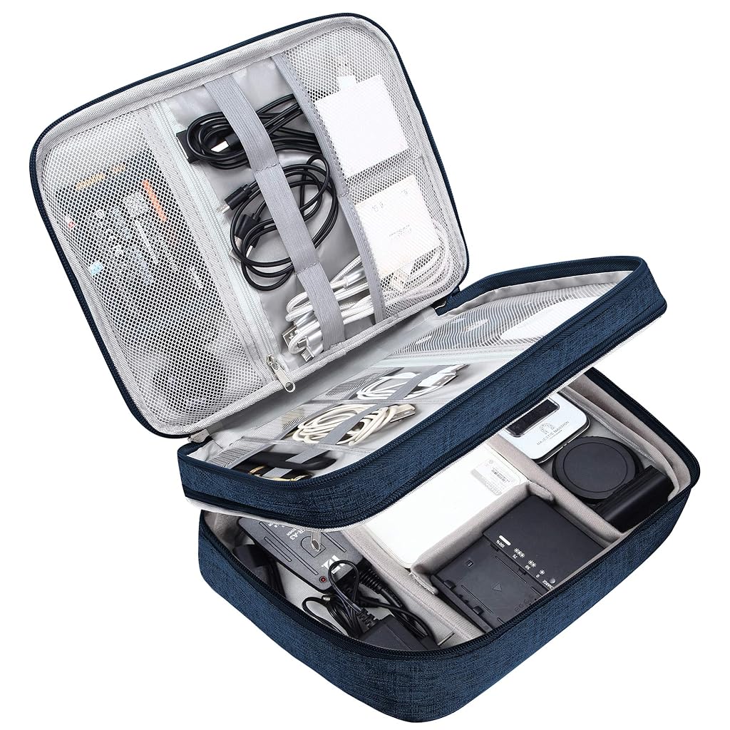 HASTHIP® Marca Organizador Electrónico para Viaje,Bolso de Almacenamiento de Accesorios,Estuche Portátil Cables e Identificador para Gadgets Electrónicos