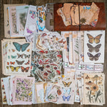 HASTHIP Vintage Journal Supplies Pack for Scrapbooking and Art Journaling | 200 pcs Reusable Paper and Washi Stickers