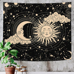 HASTHIP Sun and Moon Tapestry for Bedroom and Living Room Decor 51x59 in 3PCS Polyester Wall Art