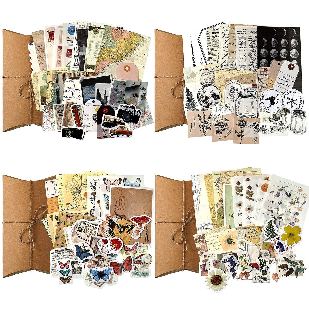 HASTHIP Scrapbooking Stickers for DIY Journaling and Diary Decoration featuring 120 Pieces Washi Paper Retro Designs