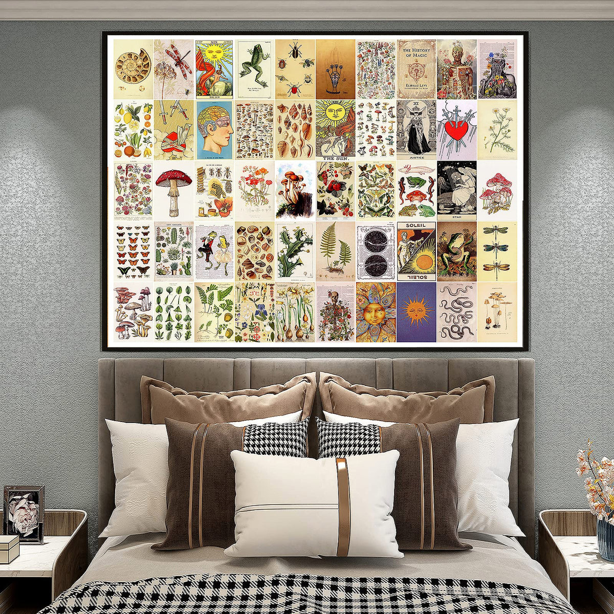 HASTHIP Wall Posters for Room Decor with 50PCS Retro Elements | 4x6in 300gsm Cardboard