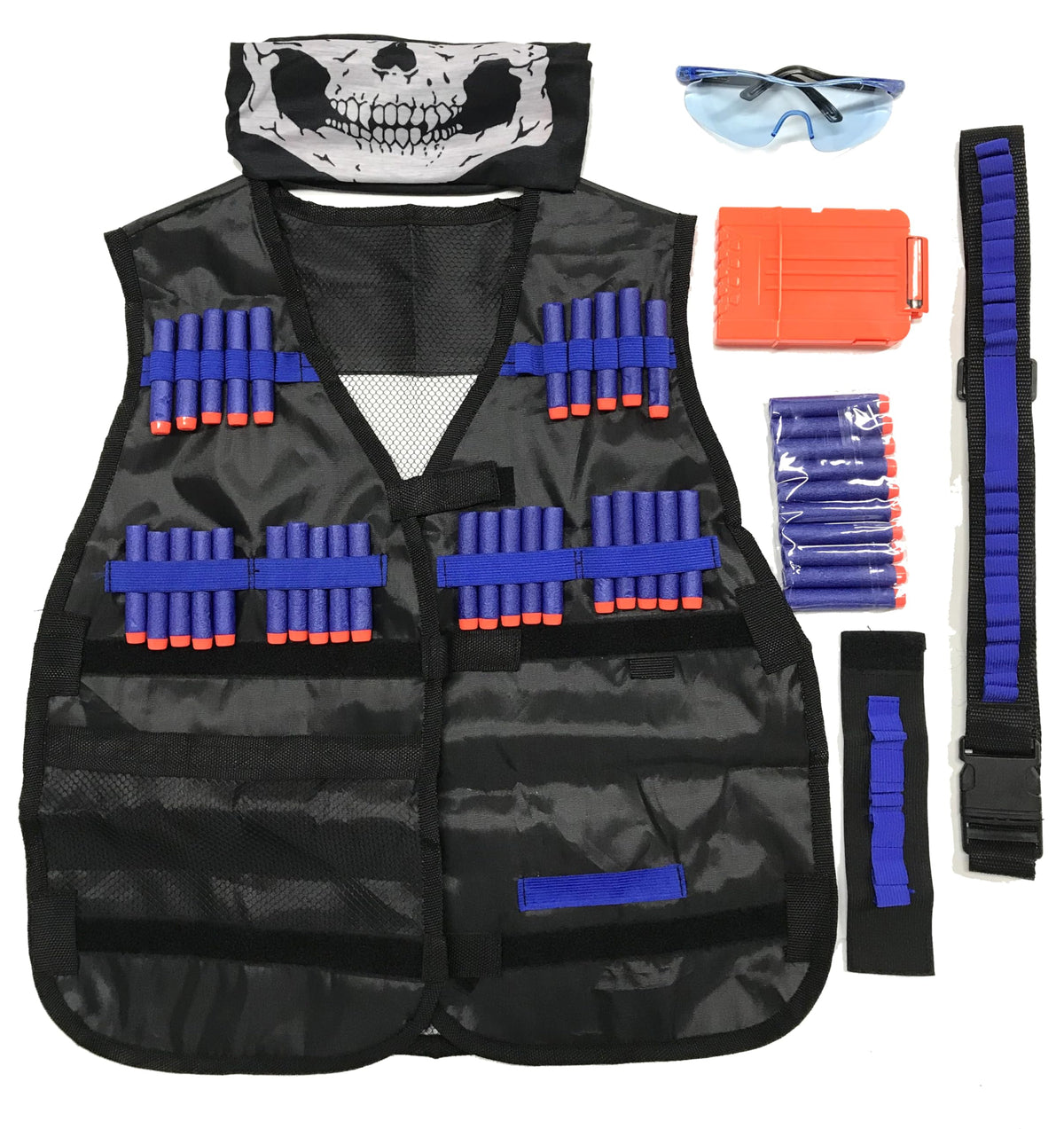 Tactical Vest Kit Compatible With Nerf Guns N-Strike Elite Series Protective Glasses -Blue (1Set), Kid
