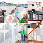 HASTHIP® Red de Seguridad para Bebés en Balcón y Escaleras,Malla Protectora de Barandilla Ajustable,25 Cuerdas y 15 Hebillas Tejido Resistente Lavable Impermeable para Interior Exterior