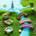 HASTHIP Miniature Garden Accessories for Fairy Gardens with 12 Resin Figurines in White | Bridge Lighthouse and Water Well Set