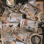 HASTHIP Vintage Scrapbook Supplies Pack for Art Journaling and DIY Albums | 200 Paper and Sticker Ephemera Kit