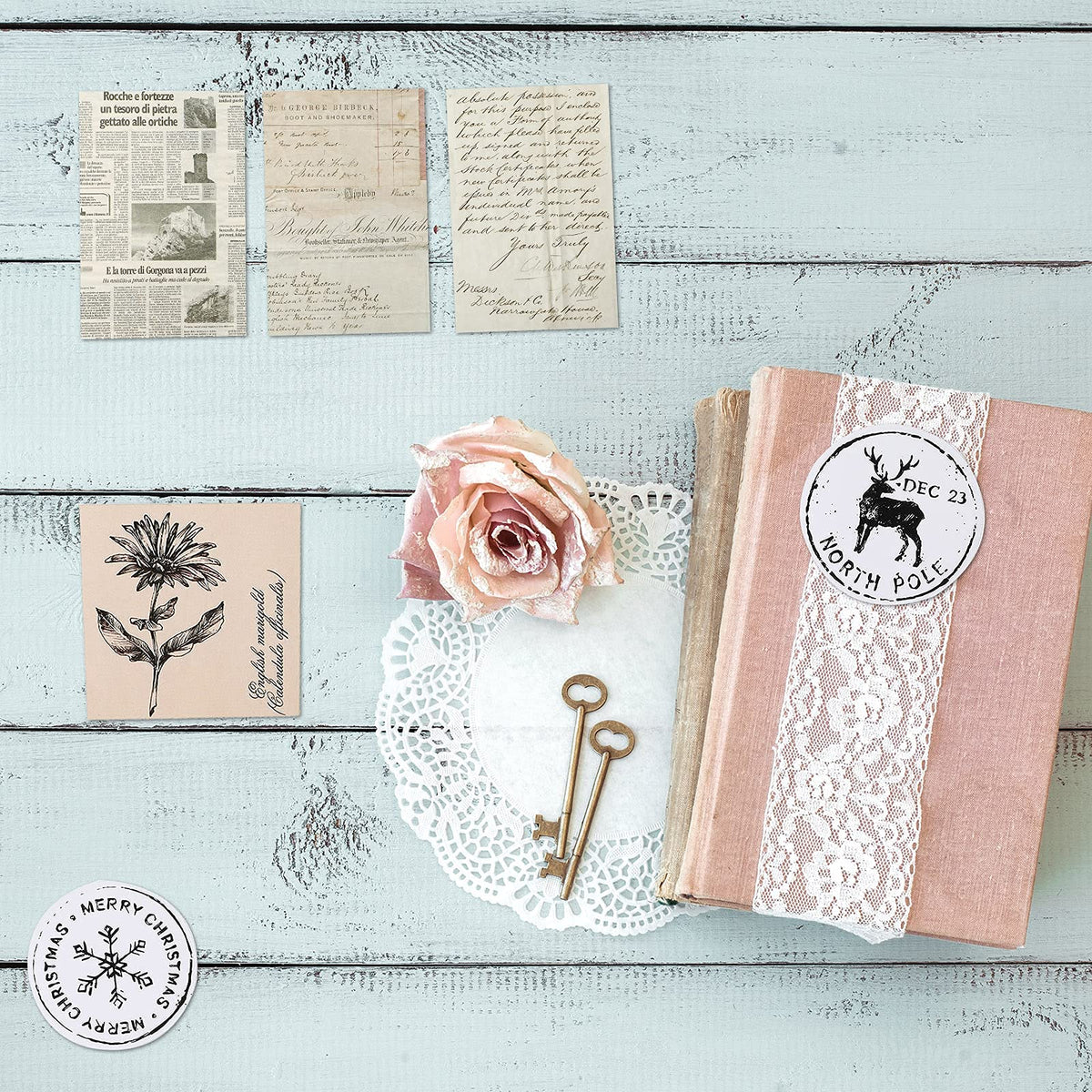 HASTHIP Scrapbooking Stickers for DIY Journaling and Diary Decoration featuring 120 Pieces Washi Paper Retro Designs