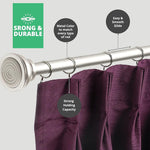 HASTHIP® Metal Curtain Rings 36PCS Bigger with 37mm Inner Diameter Eyelets for Window Rods Durable Rustproof Hooks for Drapes Bath Silver