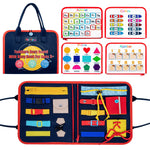 HASTHIP® All in 1 Educational Montessori Toy for 1 to 4 Year Old Kids and Parent Activity for Develop Basic Skill Upgrade Toddler Busy Board and Bag Design for Airplane or Car Travel