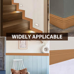 HASTHIP® Flexible Baseboard Molding Trim, Peel and Stick Rubber Wall Base Moulding Trim, 78.74inch x 3.9inch Cuttable Modern Vintage Brown Base Molding for Home, Hotel DIY Decoration