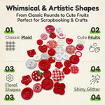 HASTHIP 100-Piece Tartan Plaid Craft Buttons in 35 Assorted Styles, 11–18 mm Resin