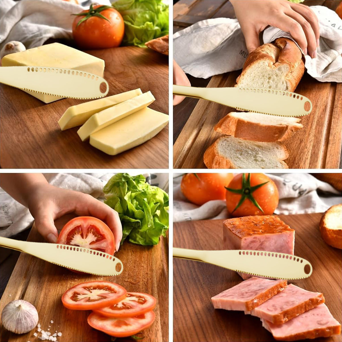HASTHIP® Butter Spreaders Set of 2Pcs 304 Stainless Steel Utility Spreader Serrated Edge Spreaders Butter Slicer Peanut Jam Spreaders