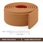 HASTHIP® Flexible Baseboard Molding Trim, Peel and Stick Rubber Wall Base Moulding Trim, 78.74inch x 3.9inch Cuttable Modern Vintage Brown Base Molding for Home, Hotel DIY Decoration