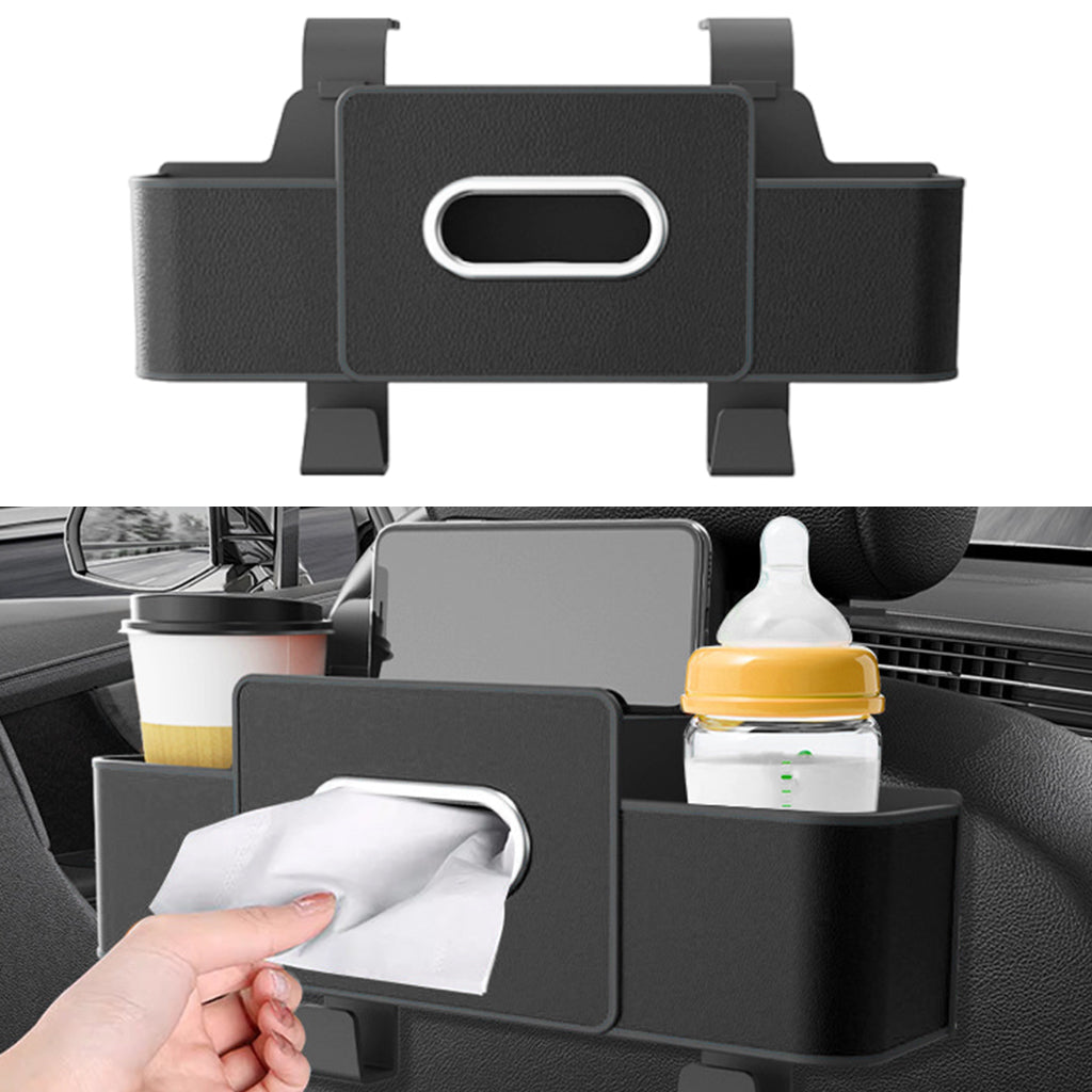 HASTHIP® Car Rear Backseat Extra Multifunctional Drink Cup Holder Organizers with Tissue Storage Box