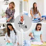 HASTHIP® Iron Board Hanger, Wall Mount Electric Iron Holder Iron and Ironing Board Storage Organizer Shelf with Removable Hooks for Household Bathroom Laundry Room