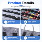 HASTHIP Hanging Felt Display Case for 60 Diecast Cars with 60 Pockets and Foldable Design