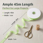 HASTHIP Sage Green Gingham Ribbon Set for Crafts, Gifts and Decorative Wrapping in Polyester