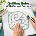 HASTHIP Curved Corner Quilting Ruler in Clear Acrylic, Three Radius Sizes and 45°/90° Markings