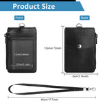 HASTHIP® PU Badge Holder Card Holder with Neck Strap Transparent Badge Holder Universal Staff Badge Holder Multi Purpose Badge Holder with Zipper Pouch & Card Slots