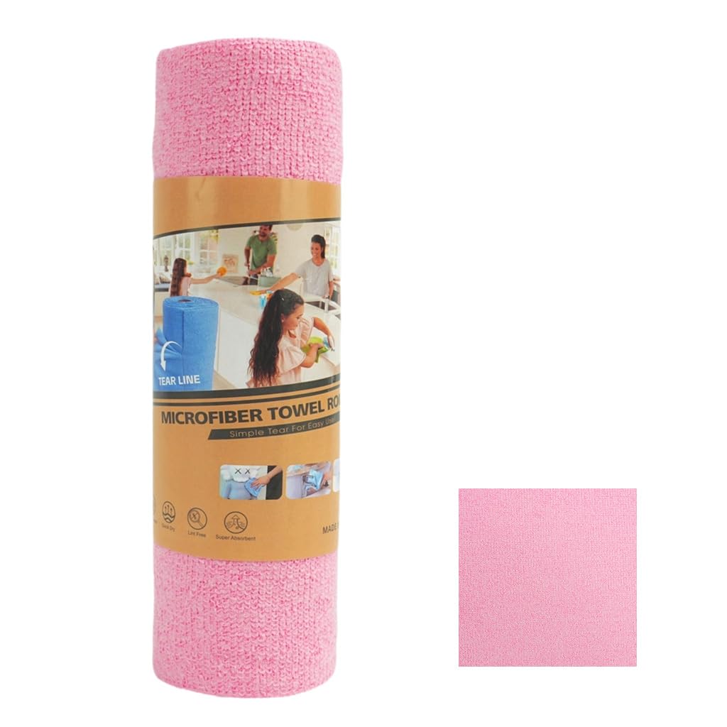 HASTHIP 20-Pack Microfiber Cleaning Cloth Roll, Reusable Tear-Away Towels, 25*25cm