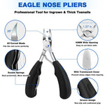 HASTHIP Ingrown Toenail Tools Kit, Wide Jaw Stainless Steel Nail Clippers for Seniors