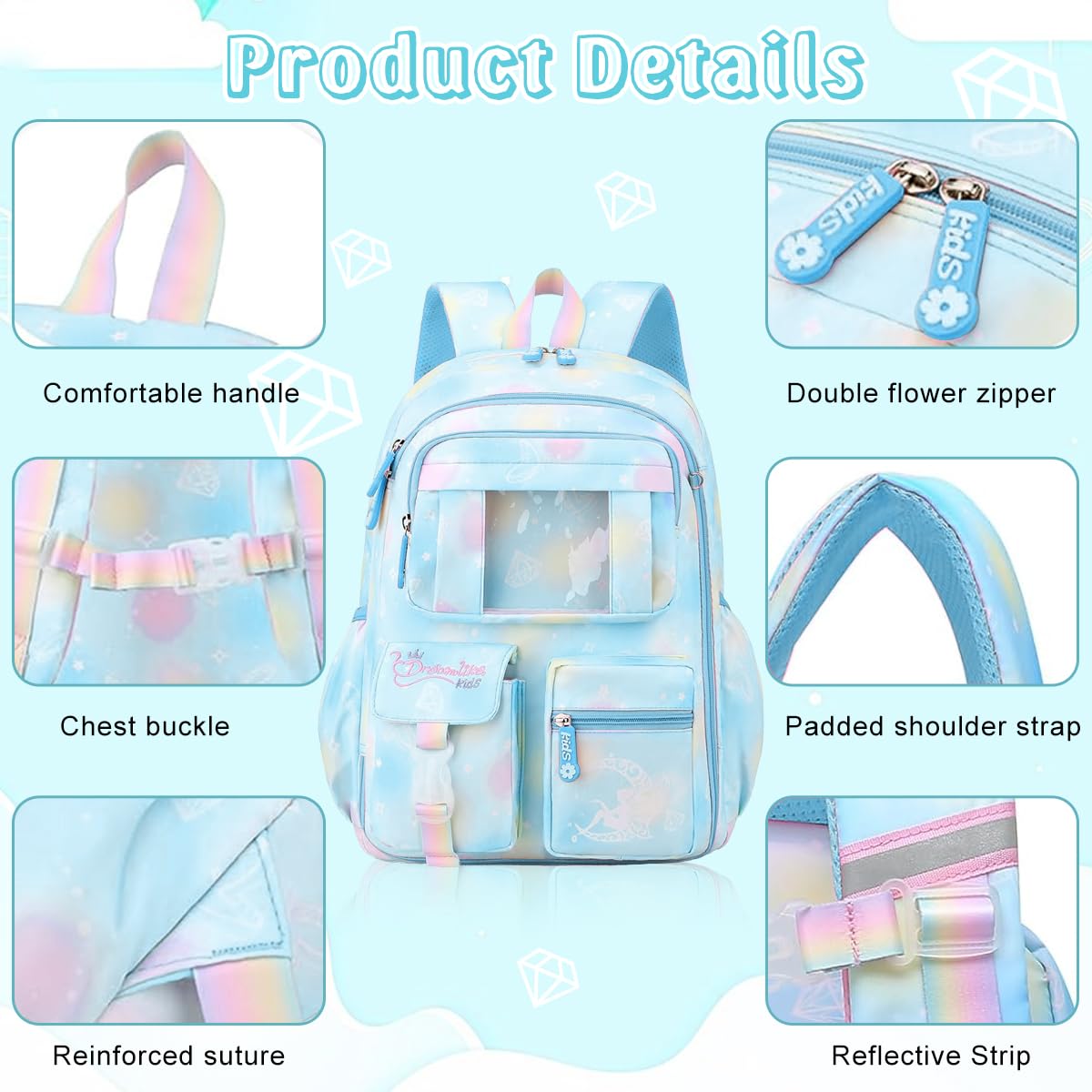 HASTHIP Cinnamoroll School Backpack for Girls