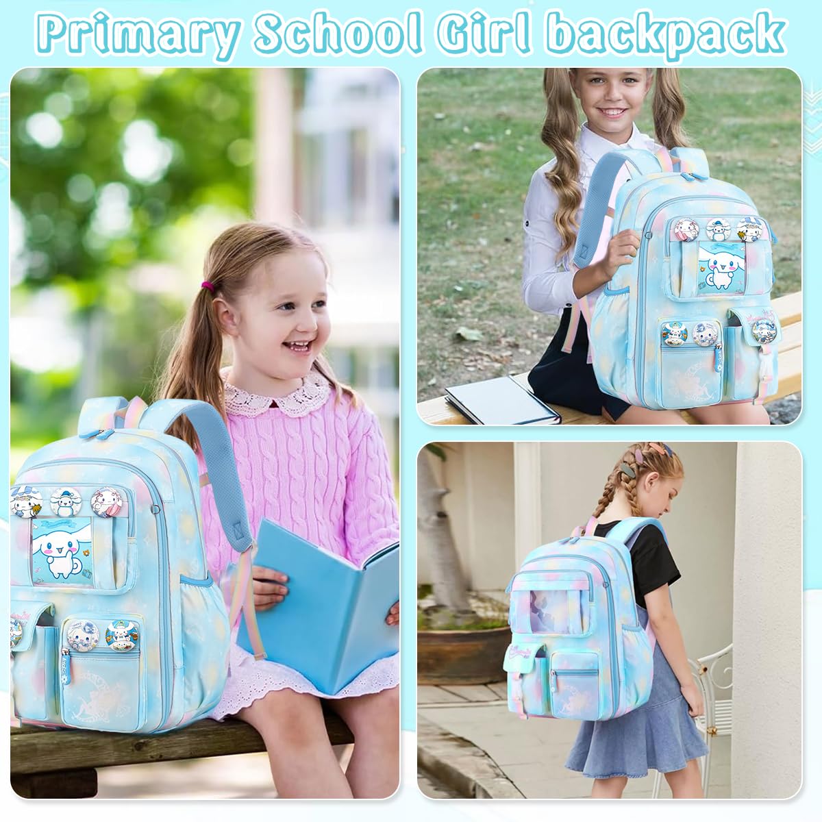 HASTHIP Cinnamoroll School Backpack for Girls