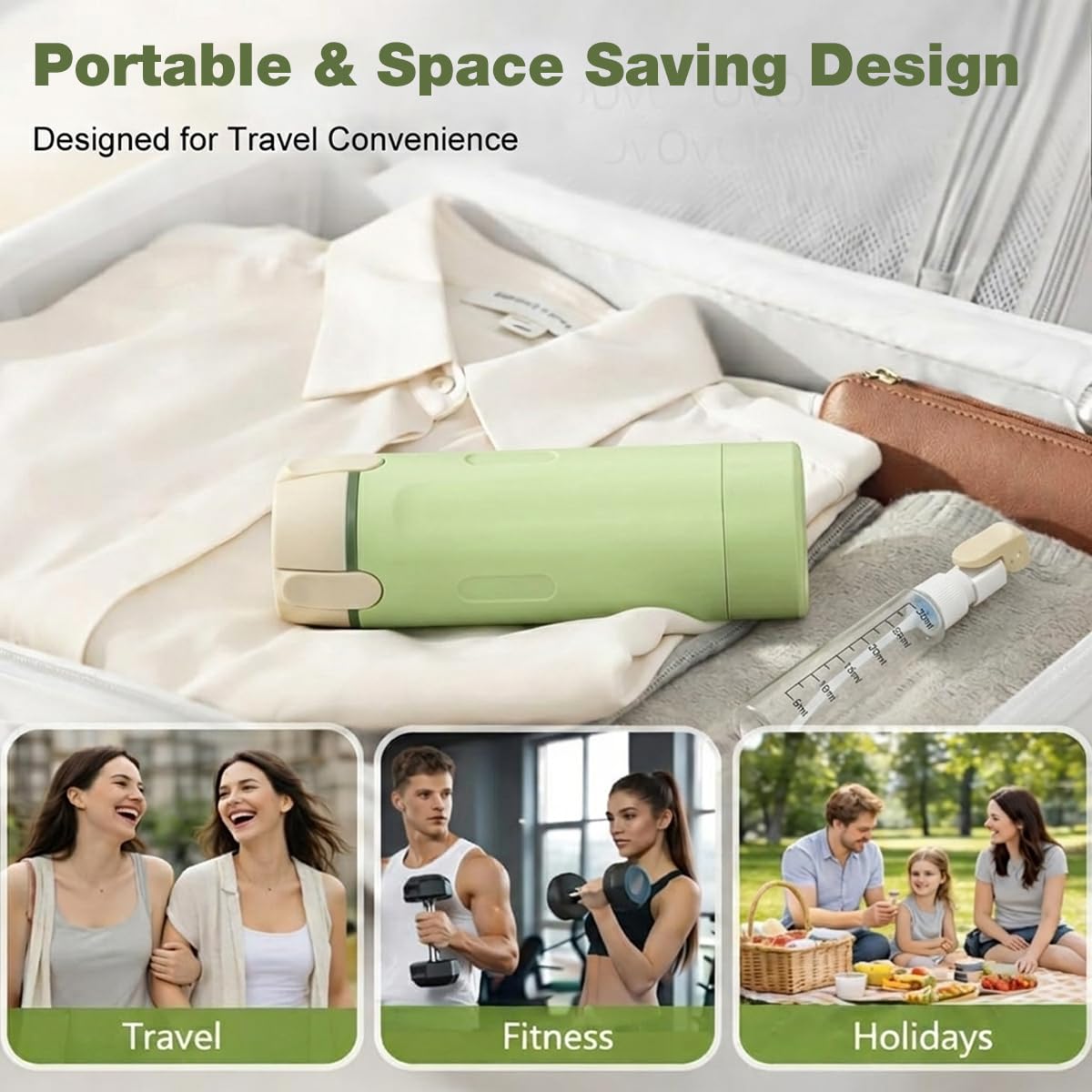 HASTHIP 4-in-1 30ml Travel Toiletry Bottle Set - Green